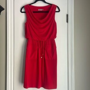 Eliza J Red Draped Neck Knit Dress Suze 0